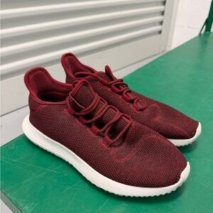 Adidas Maroon Knit Sneakers with White Soles